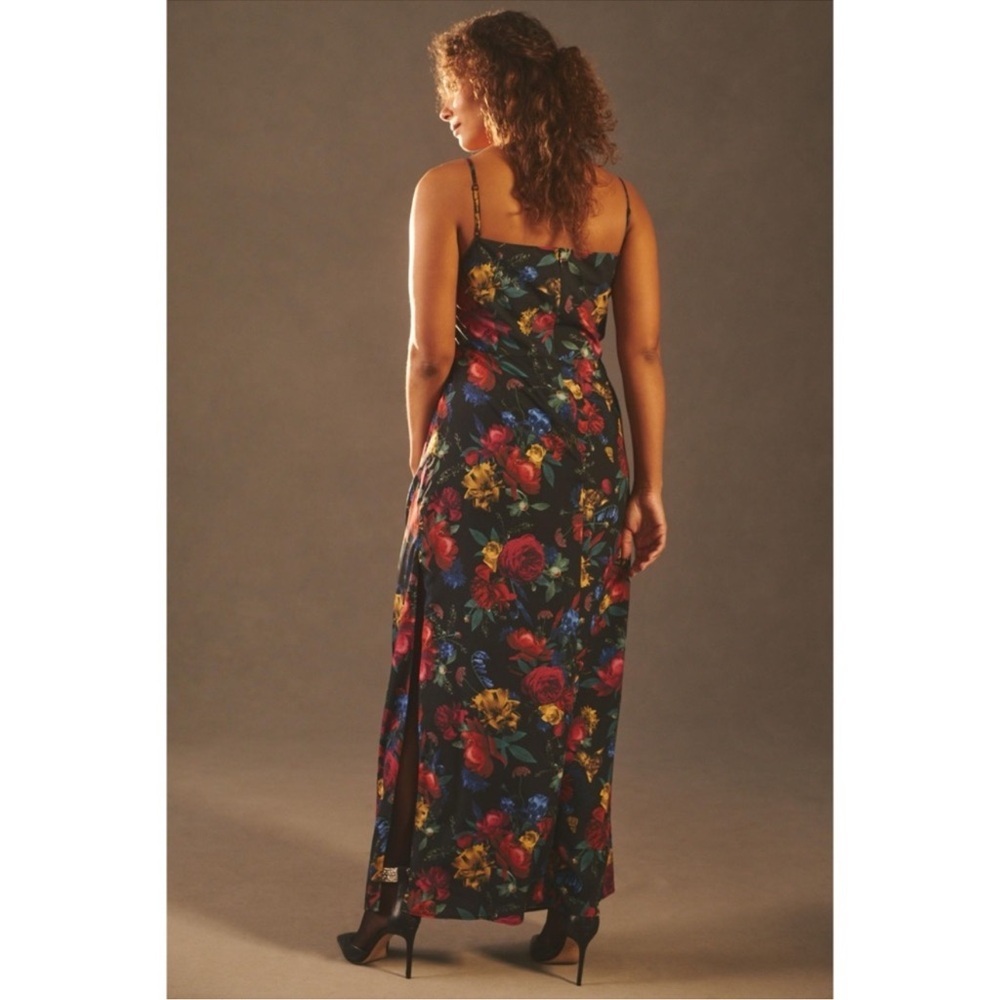Anthropologie Hutch Floral Pleated Maxi Dress Black Red Size 18W NWT - Picture 7 of 11